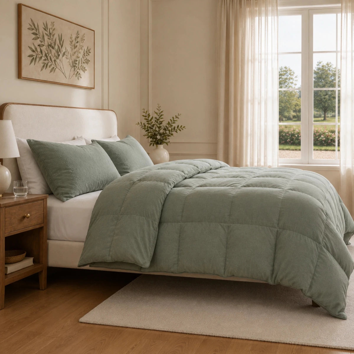 European Linen Goose Down Filled Comforter - Warmy & Tummy