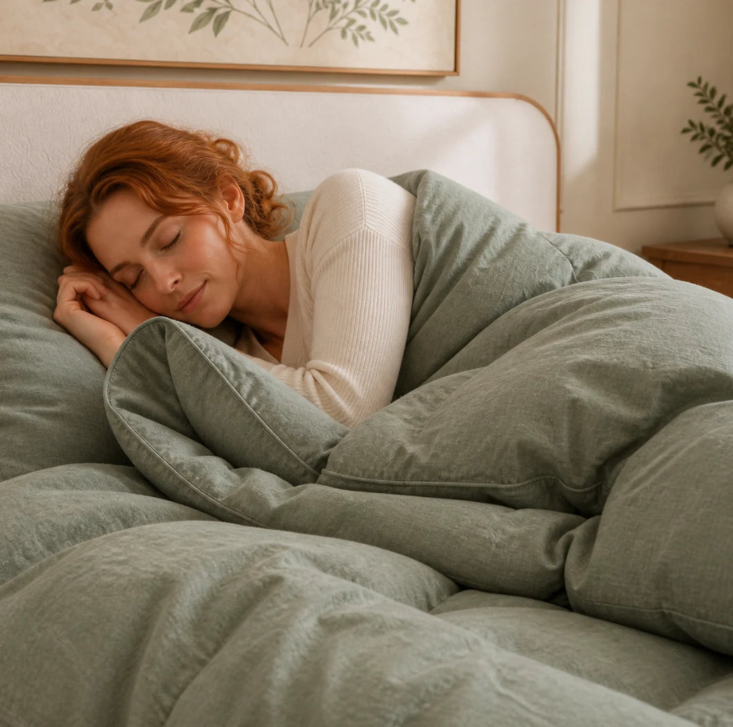 European Linen down comforter in European linen