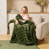 Dark Green Cosmic Wave throw product photograph