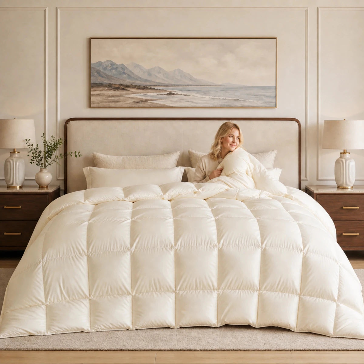 Deluxe Silk Goose Down Comforter - Warmy & Tummy