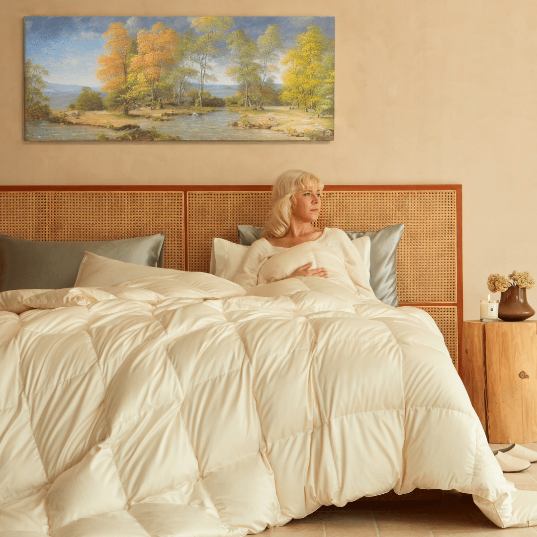 Deluxe Silk Goose Down Comforter - Warmy & Tummy