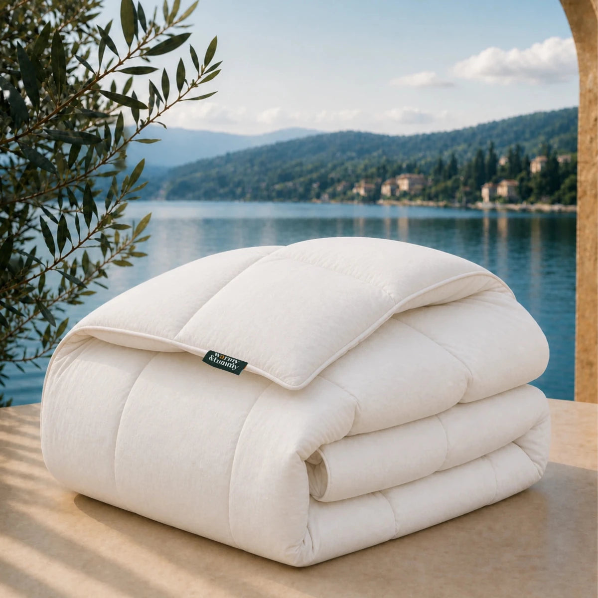 European Linen Goose Down Filled Comforter - Warmy & Tummy