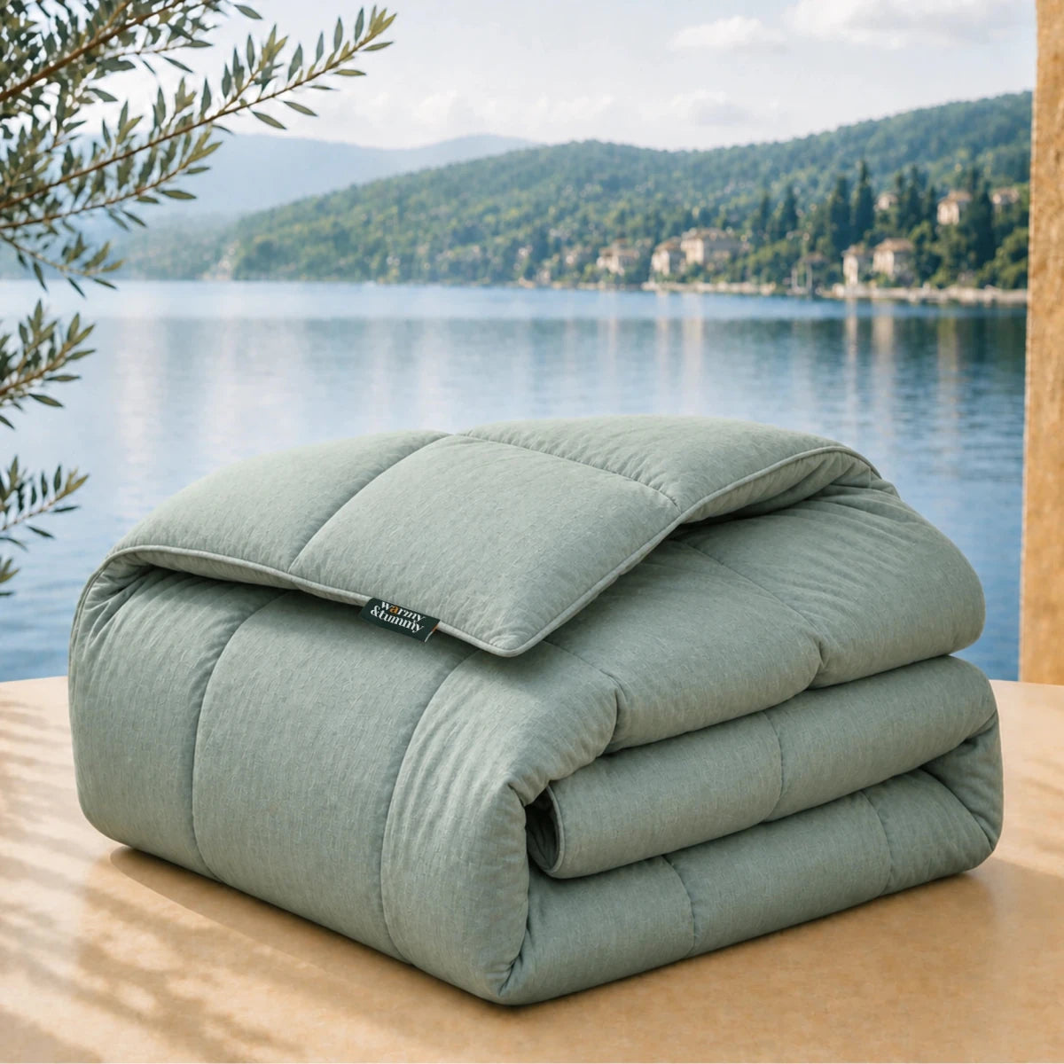 European Linen Goose Down Filled Comforter - Warmy & Tummy