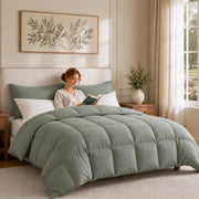 European Linen Goose Down Filled Comforter - Warmy & Tummy