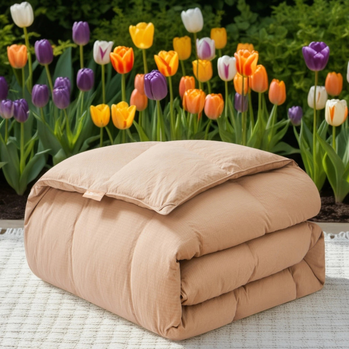 European Linen Goose Down Filled Comforter - Warmy & Tummy