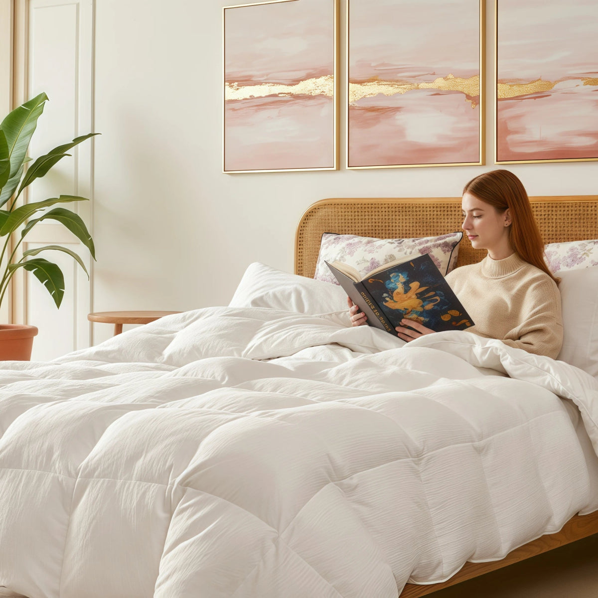 European Linen Goose Down Filled Comforter - Warmy & Tummy