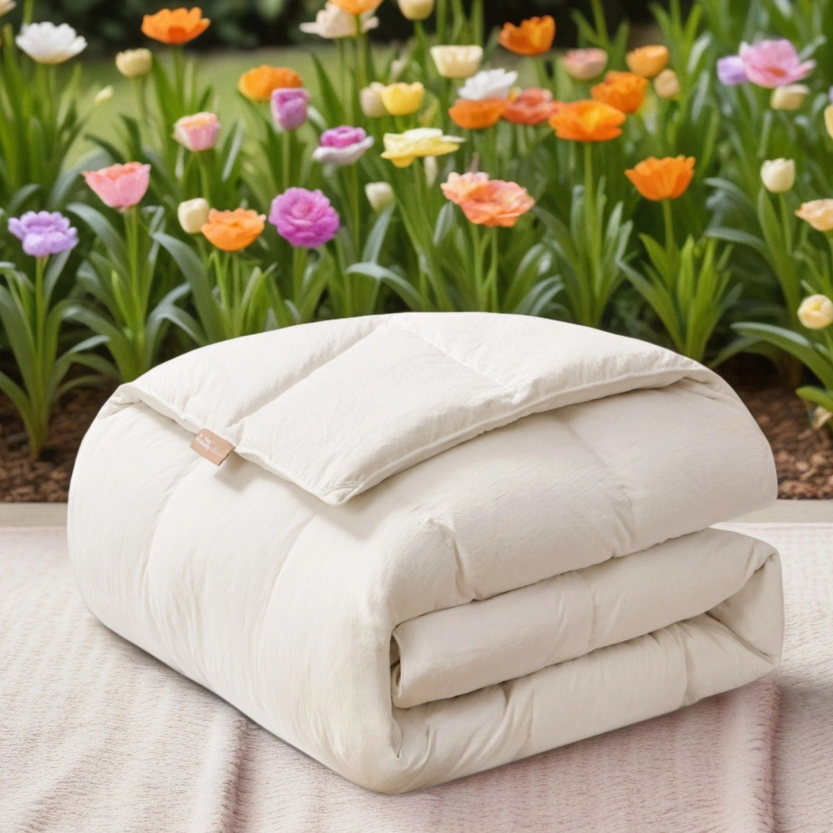 European Linen Goose Down Filled Comforter - Warmy & Tummy