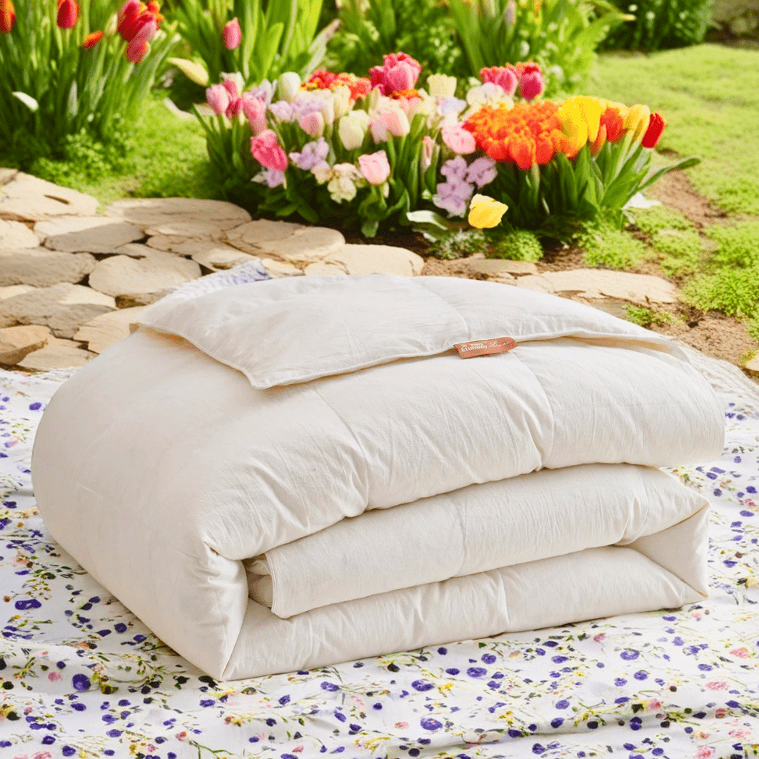 European Linen Goose Down Filled Comforter - Warmy & Tummy