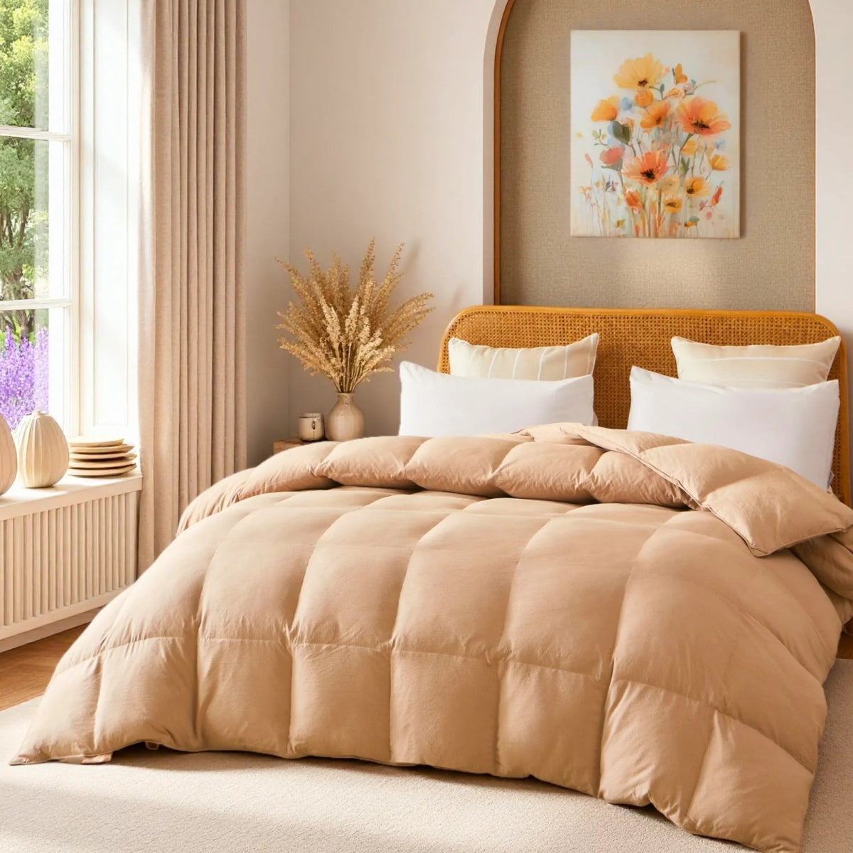 European Linen Goose Down Filled Comforter - Warmy & Tummy