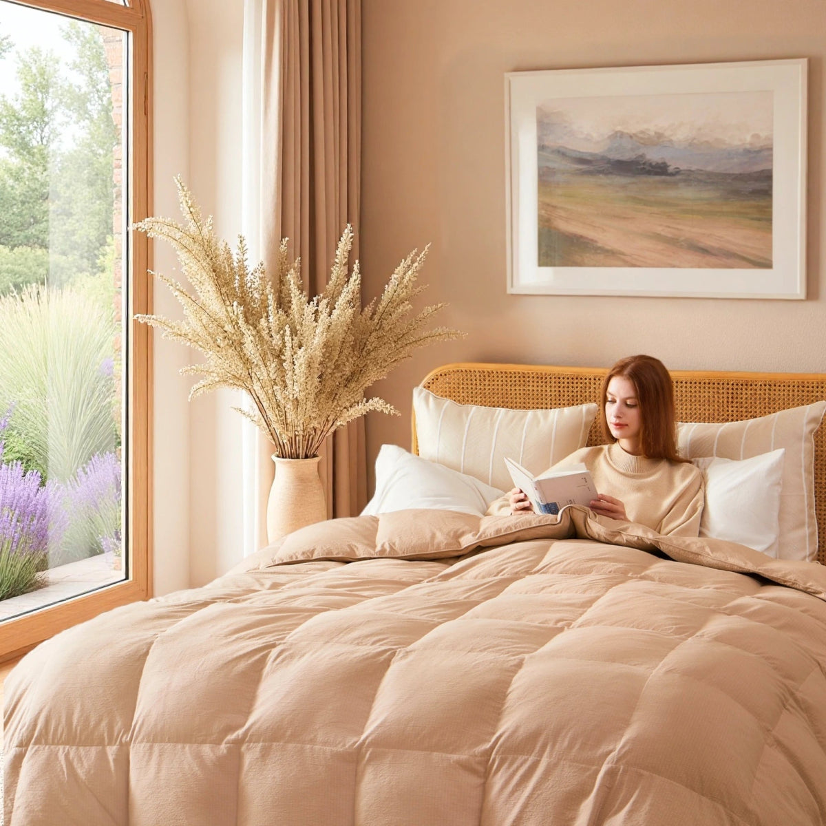 European Linen Goose Down Filled Comforter - Warmy & Tummy