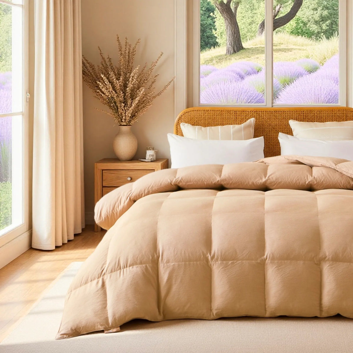 European Linen Goose Down Filled Comforter - Warmy & Tummy