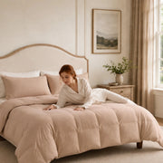 European Linen Goose Down Filled Comforter - Warmy & Tummy