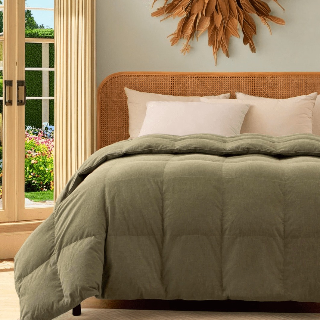 European Linen Goose Down Filled Comforter - Warmy & Tummy