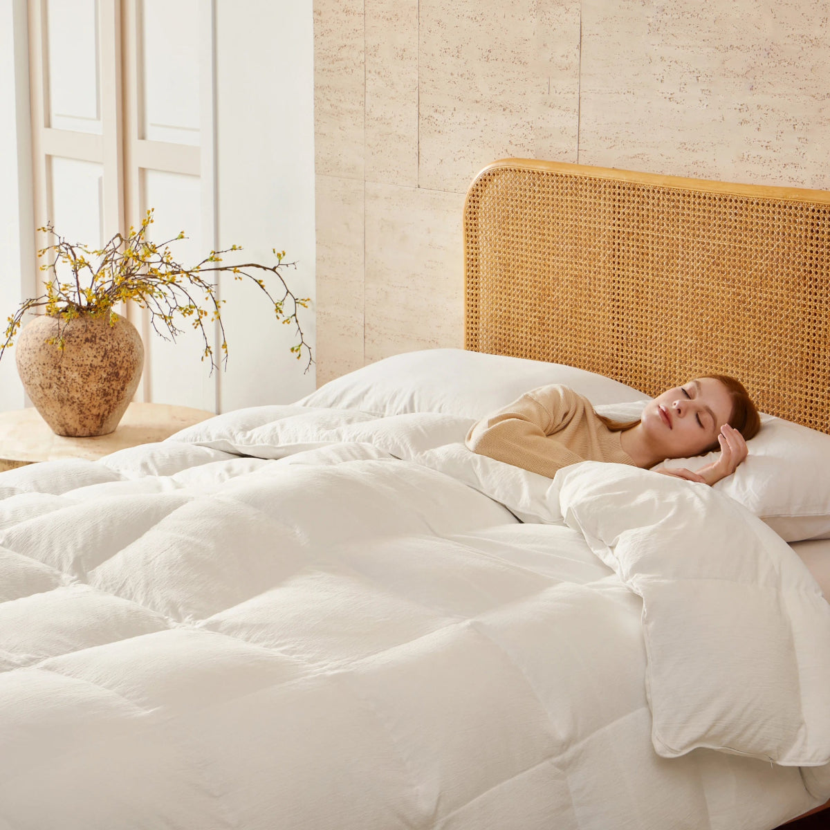 European Linen Goose Down Filled Comforter - Warmy & Tummy