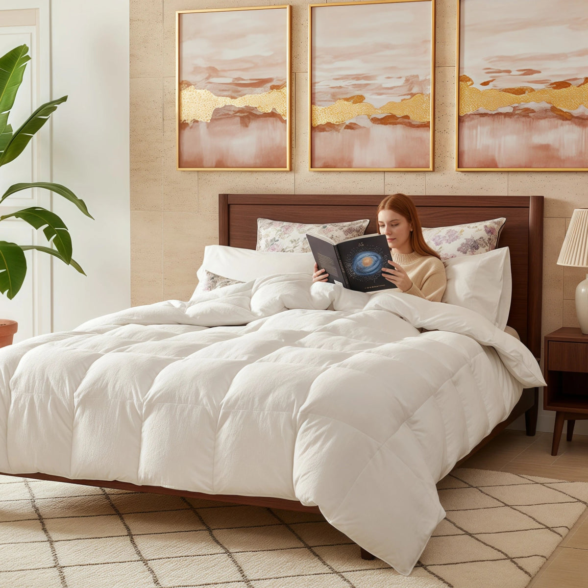 European Linen Goose Down Filled Comforter - Warmy & Tummy