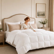 European Linen Goose Down Filled Comforter - Warmy & Tummy