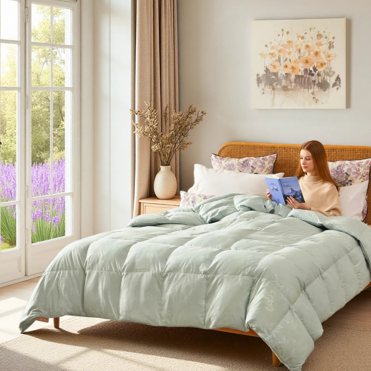 European Linen Goose Down Filled Comforter - Warmy & Tummy