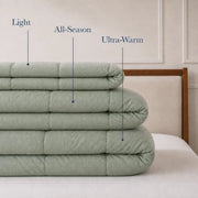 European Linen Goose Down Filled Comforter - Warmy & Tummy