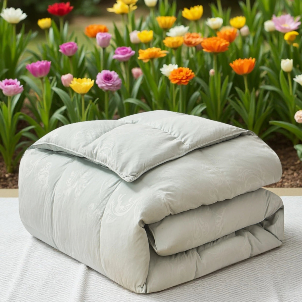European Linen Goose Down Filled Comforter - Warmy & Tummy