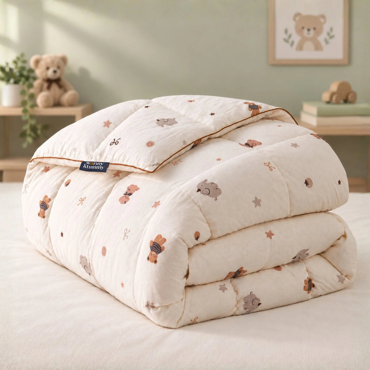 Little Pals kids organic cotton goose down comforter – folded front