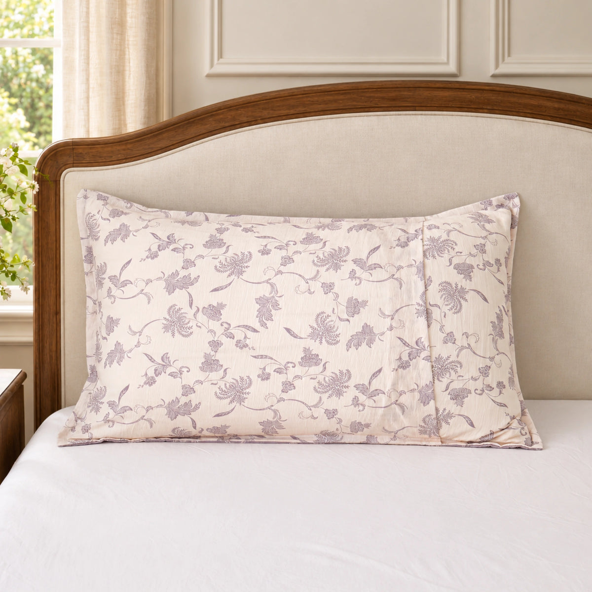 lavender bloom organic cotton pillowcases — pillowcase single ivory
