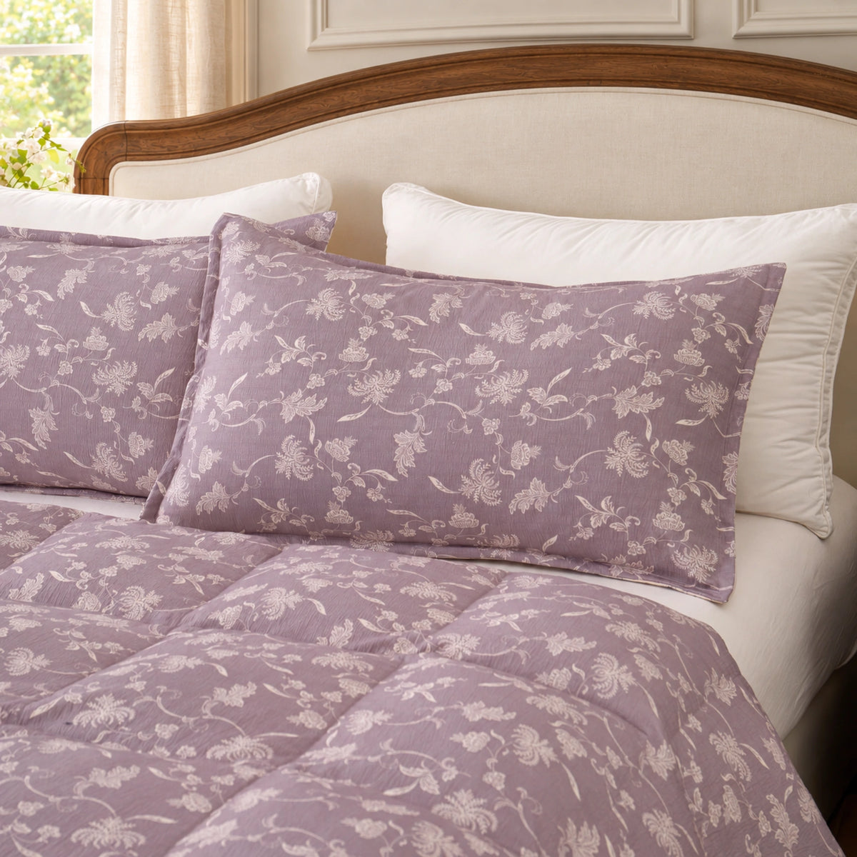 lavender bloom organic cotton pillowcases — pillowcases bed lavender