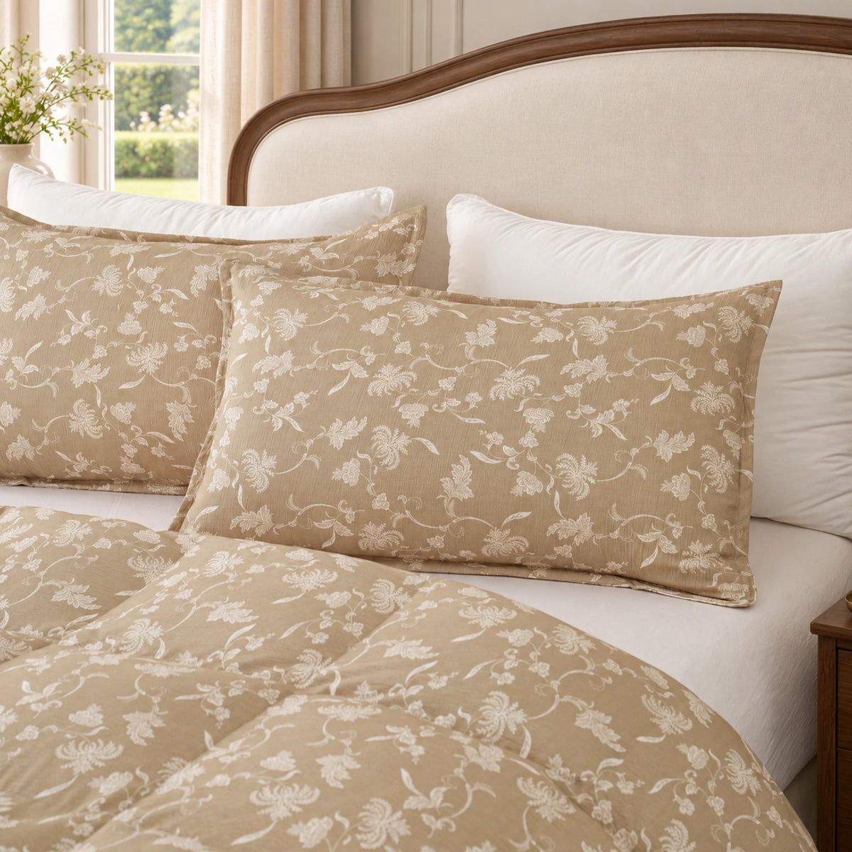 sage bloom organic cotton pillowcases — pillowcases bed sage