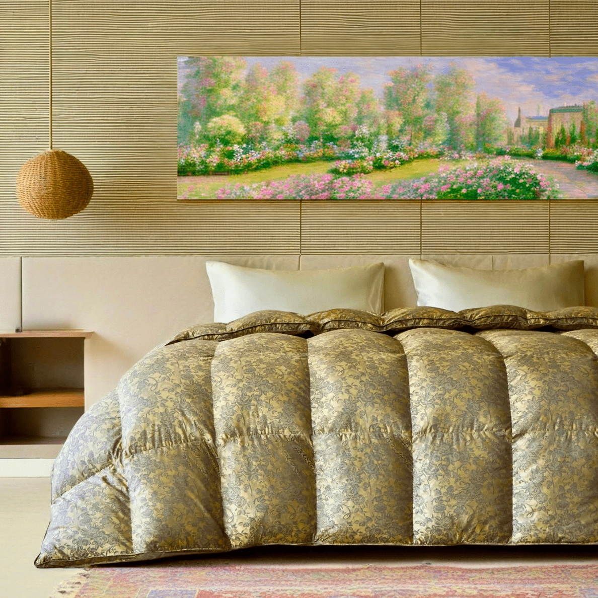 Silk Goose Down Comforter (Rosé Garden Edition) - Warmy & Tummy