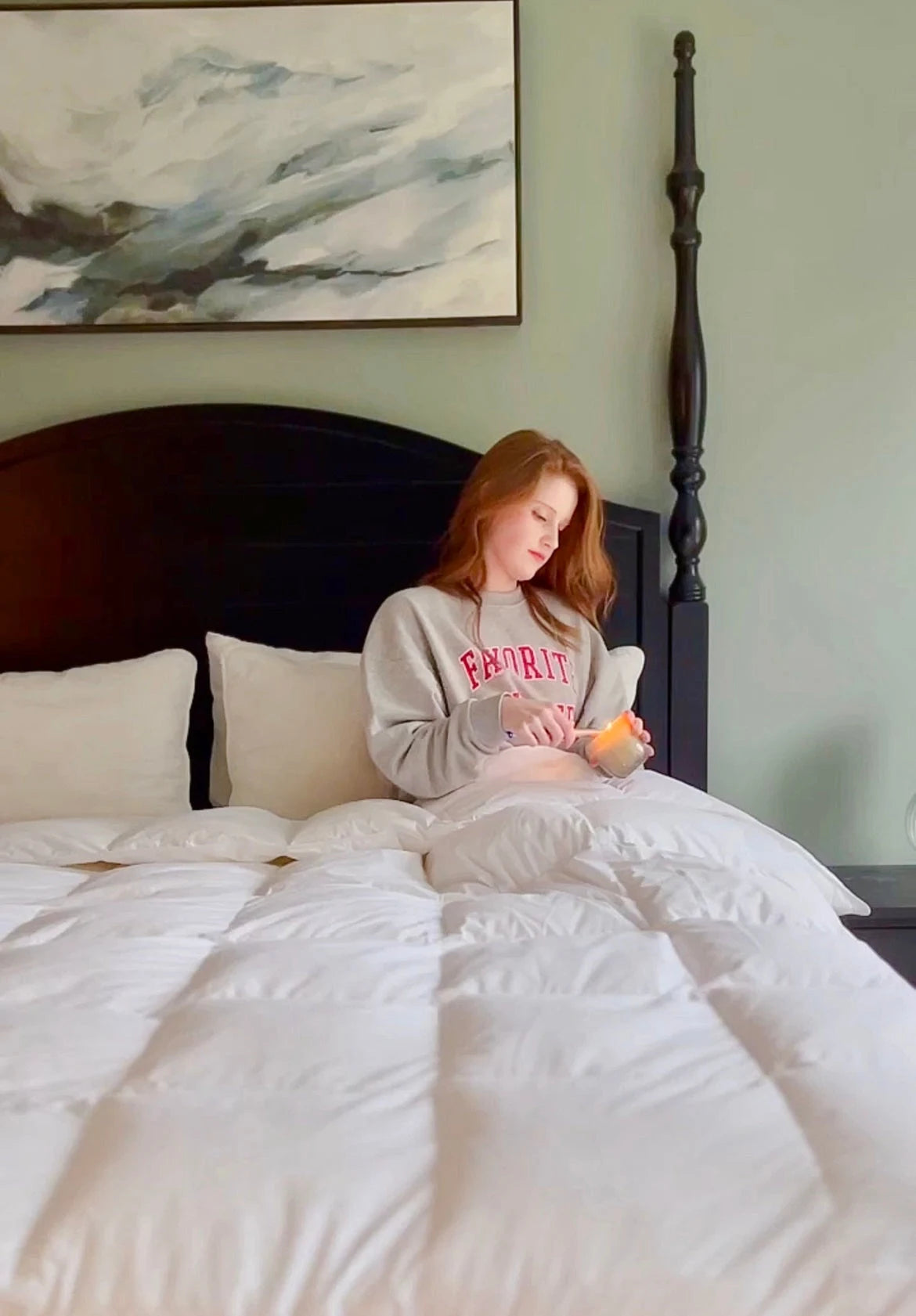 Organic Cotton Down Comforter in a customer's home